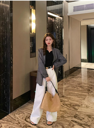 2025 Basic V-neck Chic  Autumn Winter Pullover Women Female Knitted Ribbed Sweater Slim Long Sleeve Badycon High Quality Sweater - Smarsty