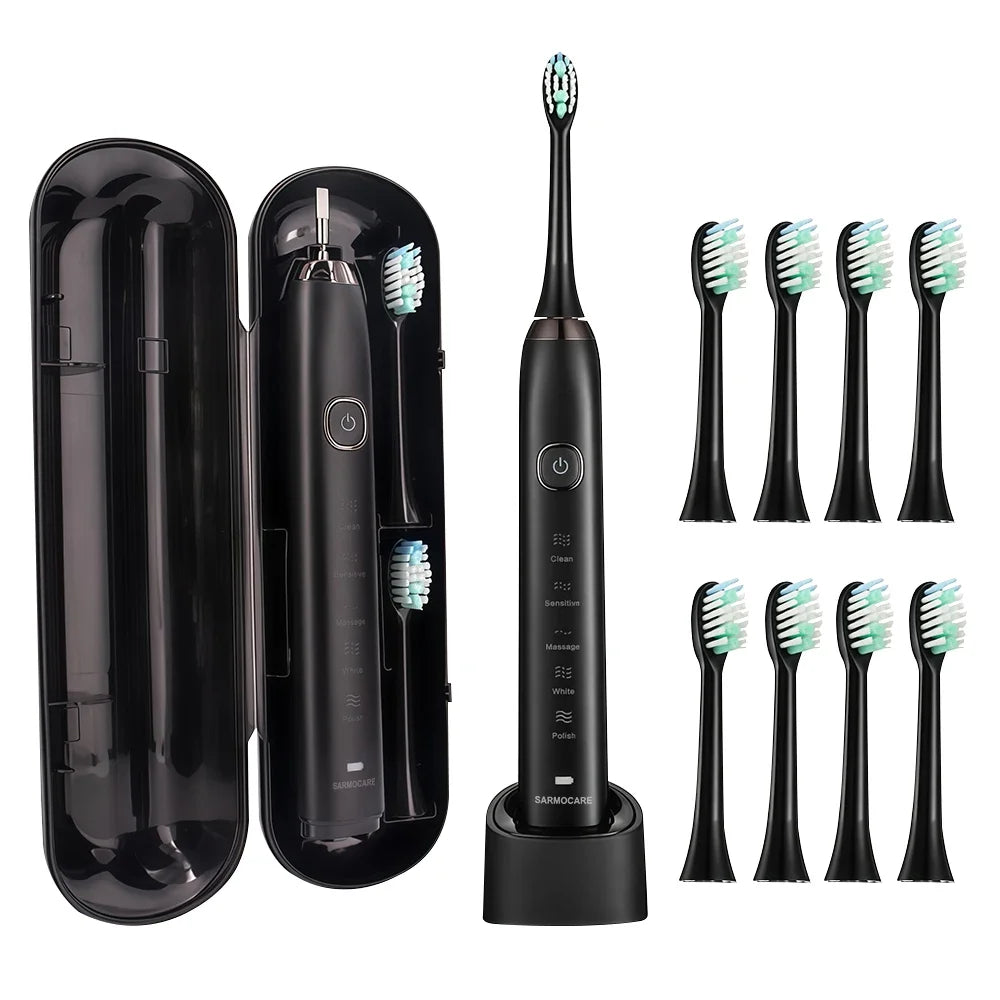 Rechargeable Electric Sonic Toothbrush with Travel Case - Smarsty