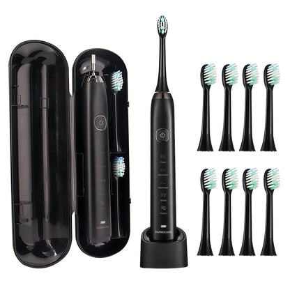 Rechargeable Electric Sonic Toothbrush with Travel Case - Smarsty
