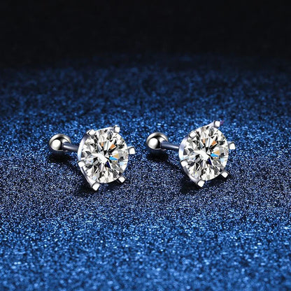 Moissanite Stud Earrings D Color 925 Sterling Silver - Smarsty