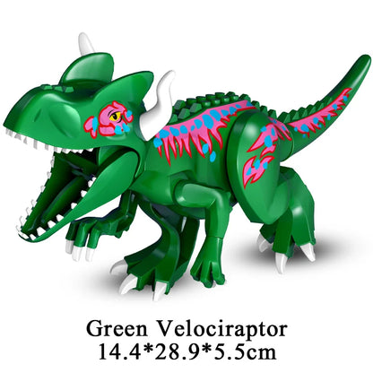 Jurassic Dinosaur World Brutal Raptor T-Rex Triceratops Indominus Rex Model Building Blocks Dino Velociraptor Figure Bricks Toys