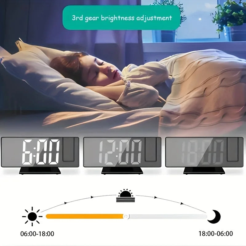 Intelligent Projection Alarm Clock with Large Screen - Smarsty
