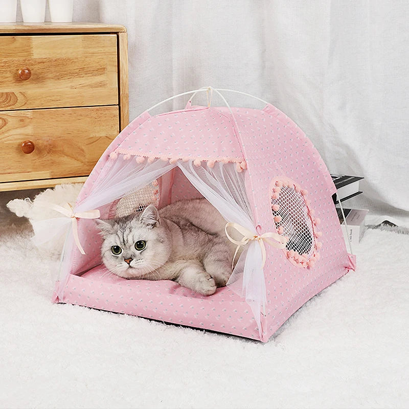 Foldable Cat Tent Bed for All Seasons - Smarsty