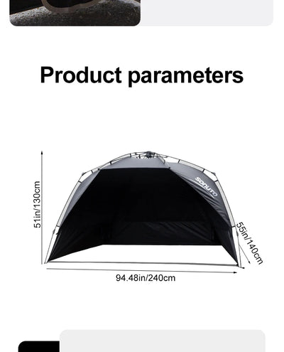 Sonuto Outdoor 3-4P One-Touch Camping Tent Quick Automatic Opening Beach Fishing Tent Family Travel Picnic Park Anti-UV Shade by Smarsty