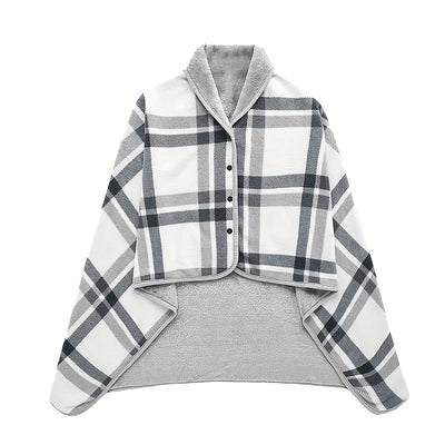 Wearable Flannel Shawl Blanket for Cozy Comfort - Smarsty