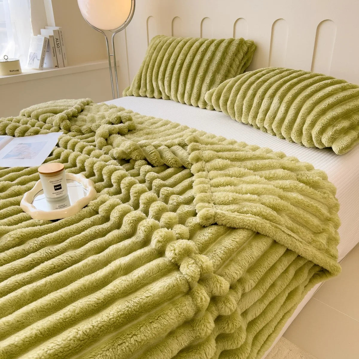 Thickened Striped Multifunctional Blanket for Comfort - Smarsty