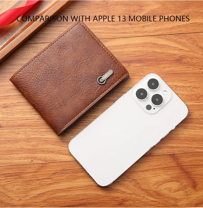 Men Short Bifold Faux Leather Masculina Billetera Credit ID Card Holder Wallet Billfold Purse Clutch Solid Hombre Business Slim - Smarsty
