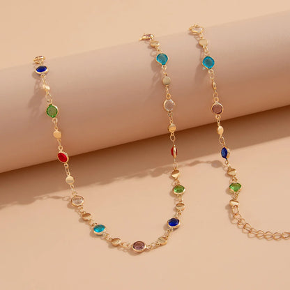 Fashion Colored Glass Crystal Waist Chain for Women - Smarsty