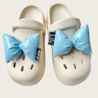 2Pcs Adorable Bow Shoe Charms Glossy, Shiny, Diy Fashion Decorations For Shoes Cute Accessories To Elevate Your Footwear Style - Smarsty