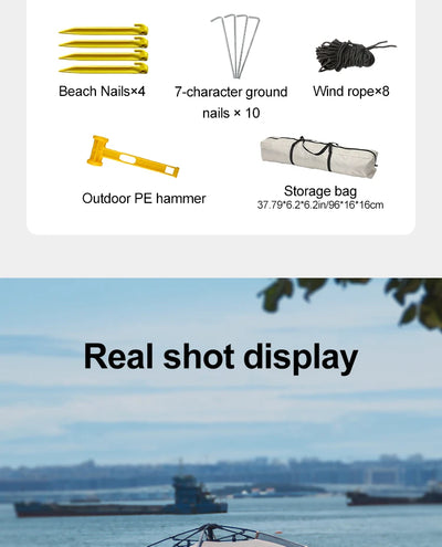 Sonuto Outdoor 3-4P One-Touch Camping Tent Quick Automatic Opening Beach Fishing Tent Family Travel Picnic Park Anti-UV Shade by Smarsty
