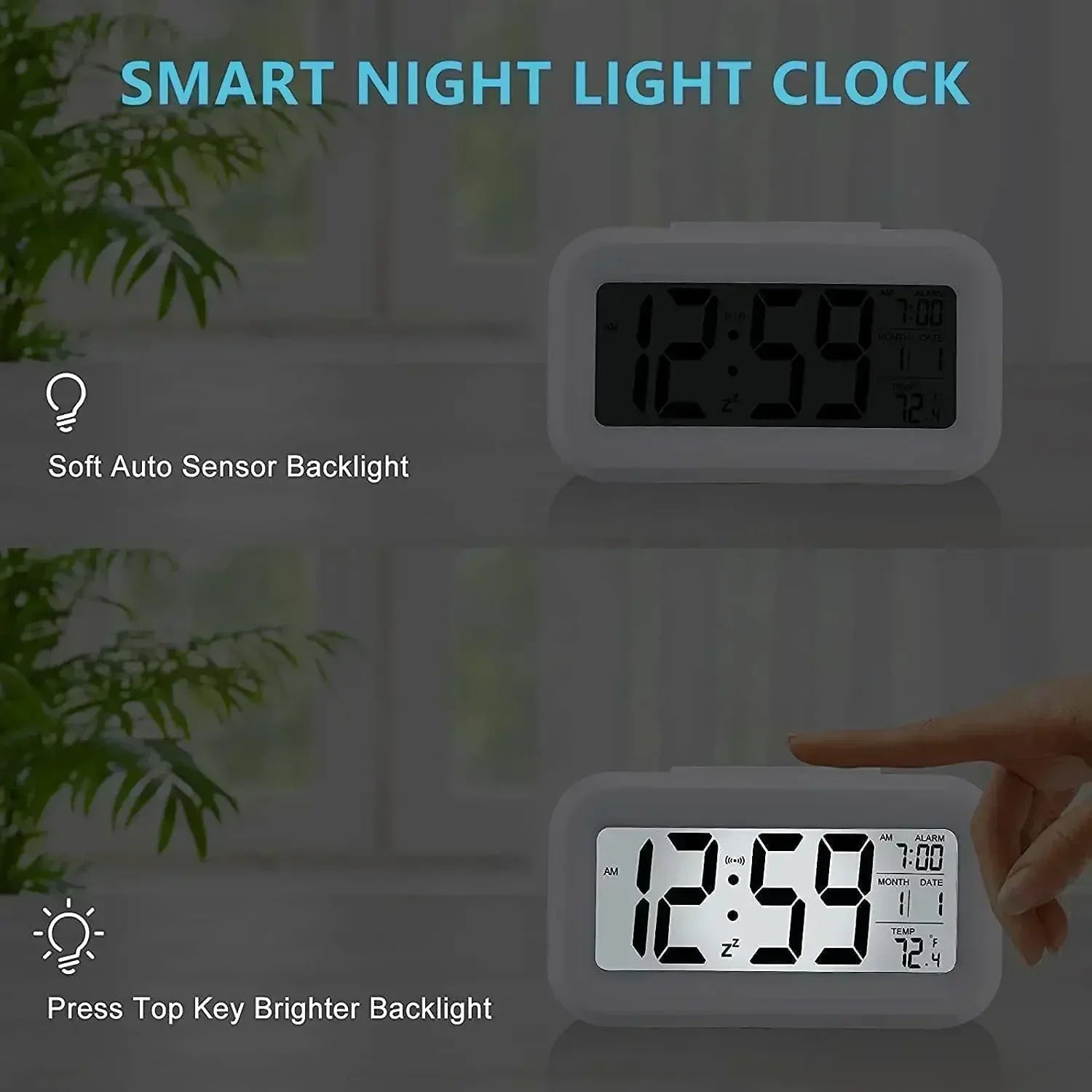 LED Digital Alarm Clock with Backlight and Snooze Feature - Smarsty