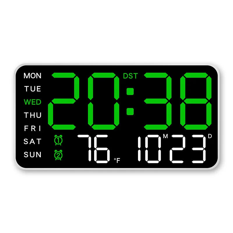 Large Digital Wall Clock with Temperature and Date Display - Smarsty