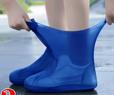 1 Pair Silicone WaterProof Shoe Covers Lip-resistant Rubber Rain Boot Rain Gear Overshoes Accessories for Outdoor Rainy Day - Smarsty