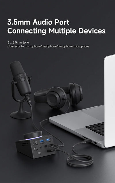 USB C Hub Docking Station Shortcut Buttons Volume Control - Smarsty