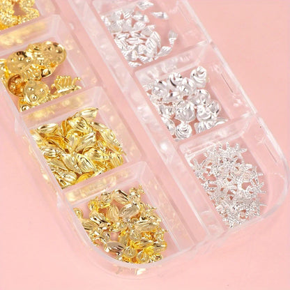 Metal Summer Ocean Nail Charms Set with Starfish and Shell - Smarsty