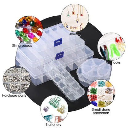 Transparent Jewelry Storage Box with Adjustable Compartments - Smarsty