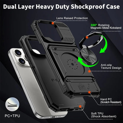 Galaxy S23 S24 Case With Magnetic Ring Kickstand Heavy Duty - Smarsty