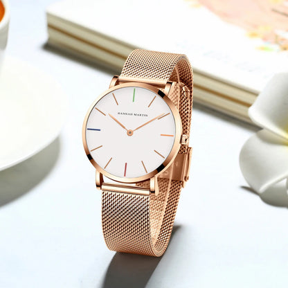 Rose Gold Women's Bracelet Watch with Japan Quartz Movement - Smarsty
