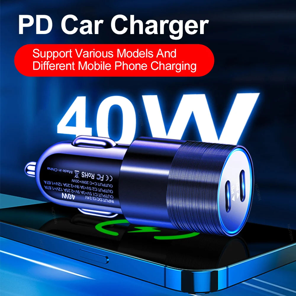 HeavyDuty USB Type C Car Charger PD Fast SixtyFiveW Output - Smarsty