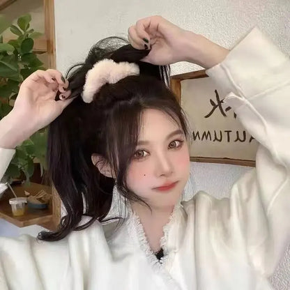 Plush Hair Scrunchies Set Soft Elastic Ponytail Holders - Smarsty