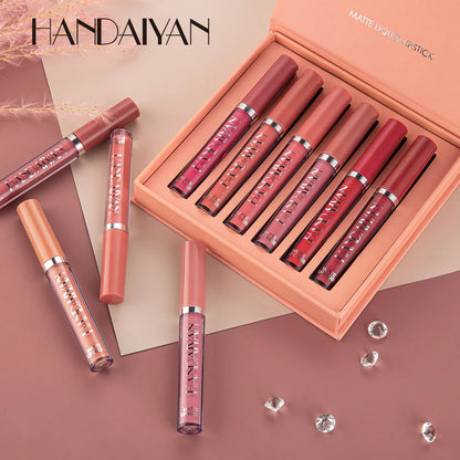 Handaiyan Set of 6 Long Lasting Non-Stick Lip Gloss - Smarsty