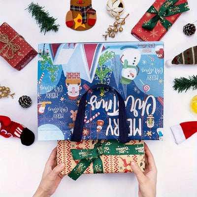 1-16PCS Large Christmas Gift Bags, Christmas Tote Bags with Handles(32.5x25*17cm), Multifunctional Christmas Bags for Gifts