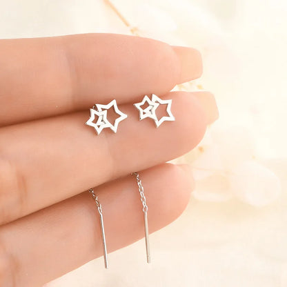 Rose Gold Drop Earrings with Zircon Crystals for Women - Smarsty