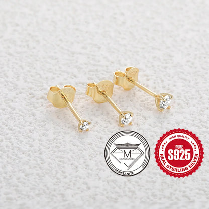 Moissanite Stud Earrings 0.5 To 1.2 Carat Sterling Silver - Smarsty