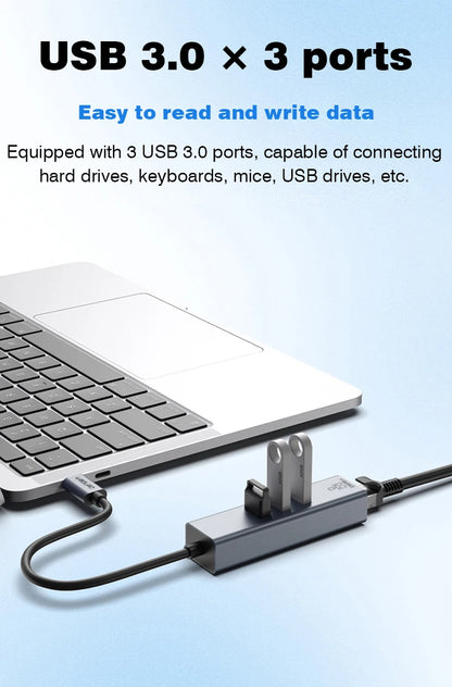 USB C Hub Docking Station With Gigabit Ethernet 100W Charge