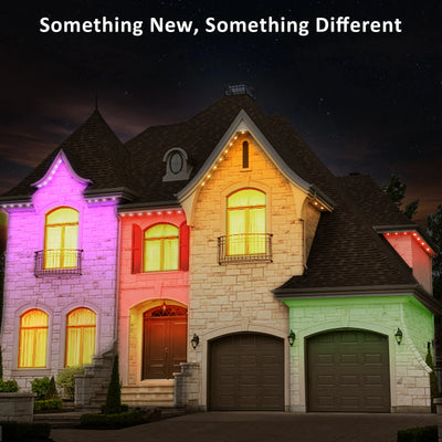 Permanent Outdoor String Lights 60M 120LEDs Smart RGBIC LED Lights IP67 Waterproof Full House Eaves Lights Halloween Decor Alexa