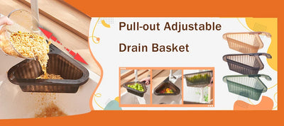 Home Storage Drain Basket Kitchen Sink Holder Adjustable Soap Sponge Shlf Hanging Drain Basket Bag Kitchen Accessories by Smarsty
