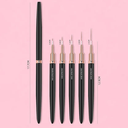 Black Nail Art Liner Brushes for Precision Design - Smarsty