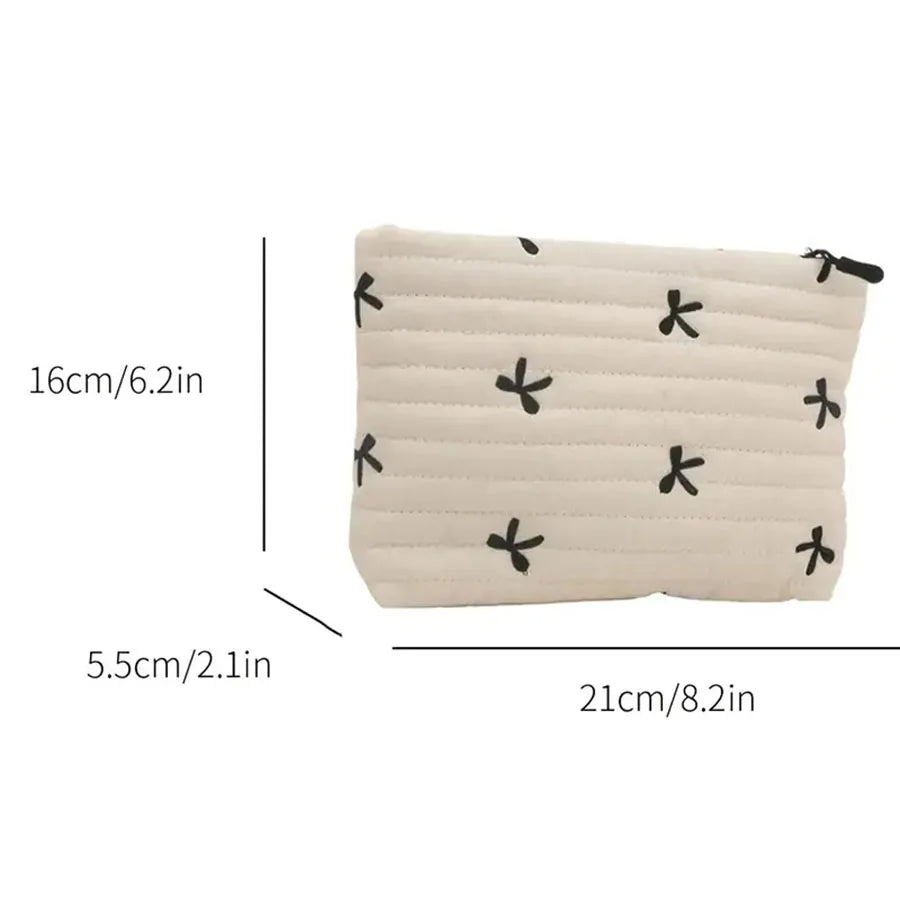 Large Capacity Embroidered Makeup Bag With Zipper Closure - Smarsty