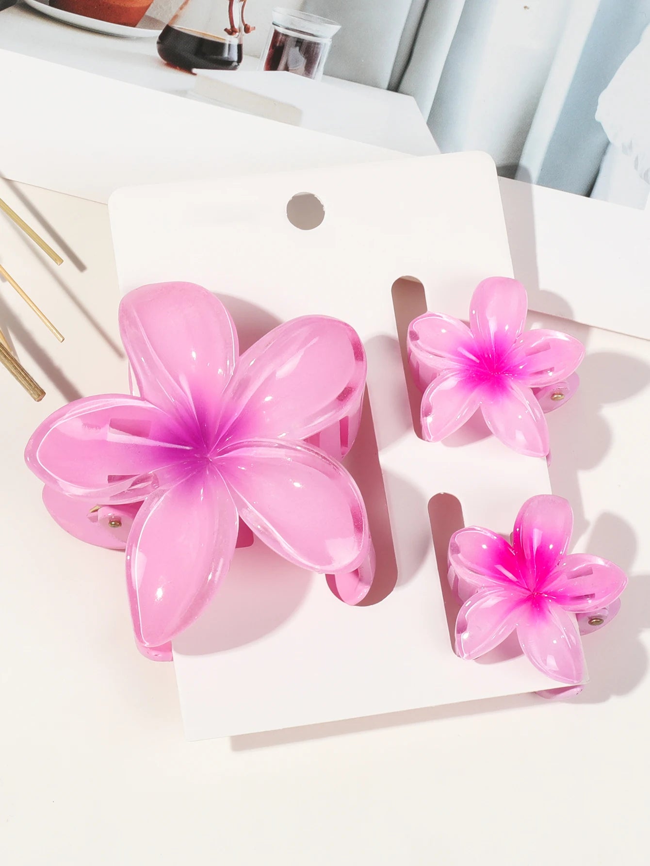 Hawaiian Flower Hair Claw Clips For Thin Hair Lightweight - Smarsty