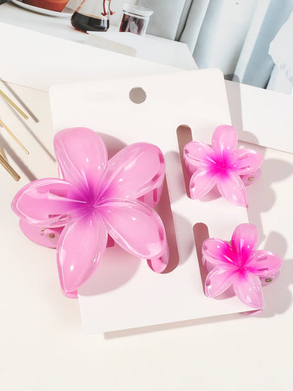 Hawaiian Flower Hair Claw Clips For Thin Hair Lightweight - Smarsty