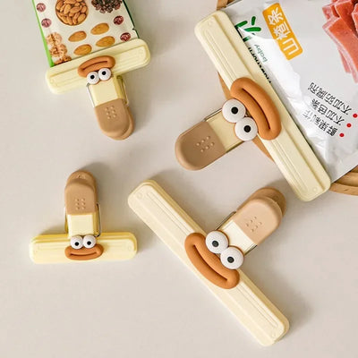 3pcs Creative Face Bag Sealing Clip Food Snack Clip Kitchen Tools Decorative Small Clip Refrigerator Plastic Food Bag Storage by Smarsty