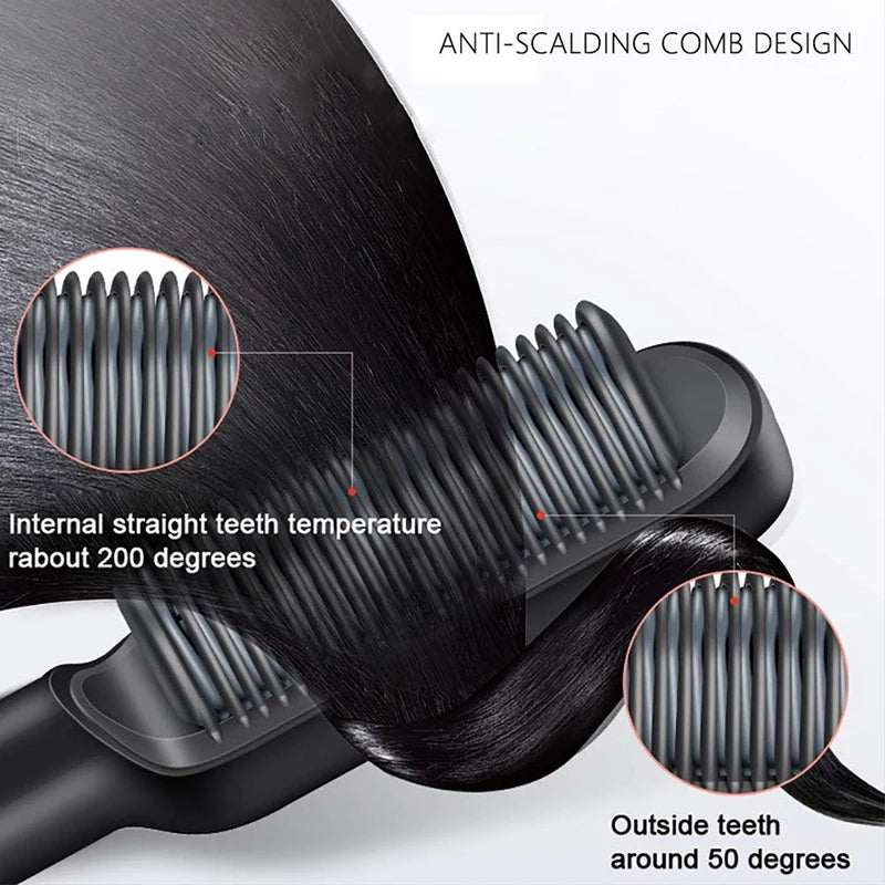 Professional Beard Straightener Comb with Anti-Scald Feature - Smarsty