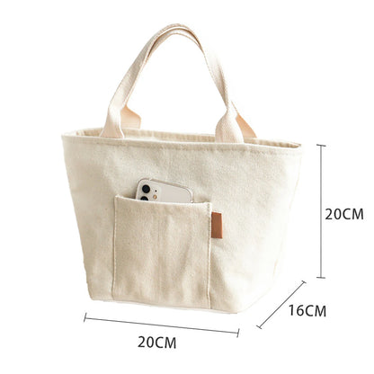 Canvas Insulated Lunch Bag With Zipper Travel Easy Clean - Smarsty