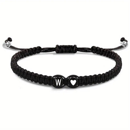 Handmade Adjustable Heart Bracelets A-Z Initials for Friendship - Smarsty