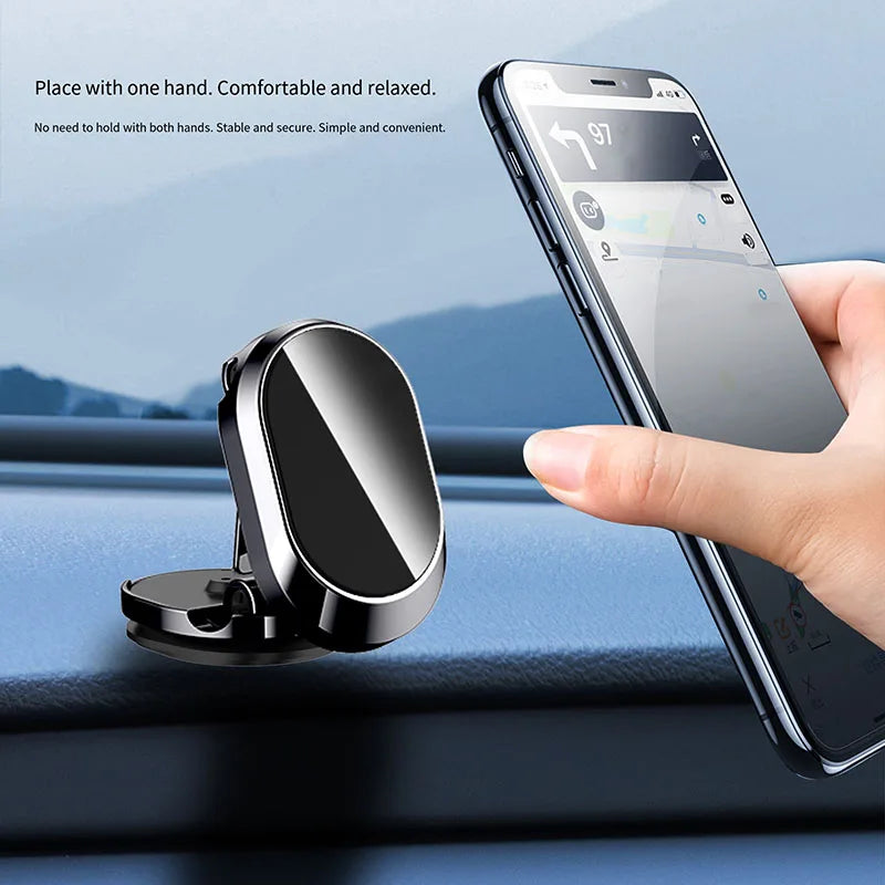 Rotatable Magnetic Car Phone Stand With Foldable Design - Smarsty