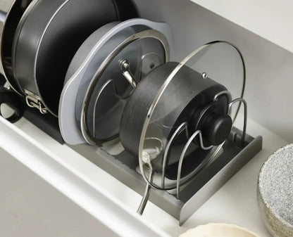 Expandable Pots and Pans Storage Rack for Cabinets Pot and Lid Holder with 6 Adjustable Shelves for Kitchen Organization Tools