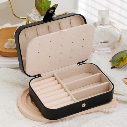 Portable Leather Jewelry Storage Box Travel Organizer - Smarsty