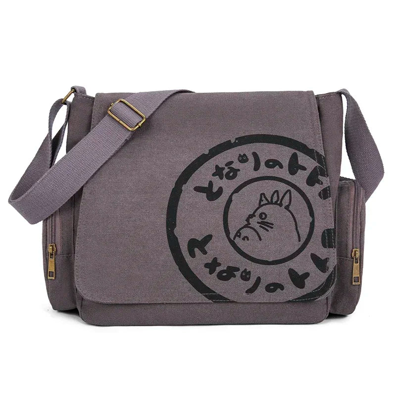 Vintage Cartoon Canvas Messenger Bag Women Large Capacity - Smarsty