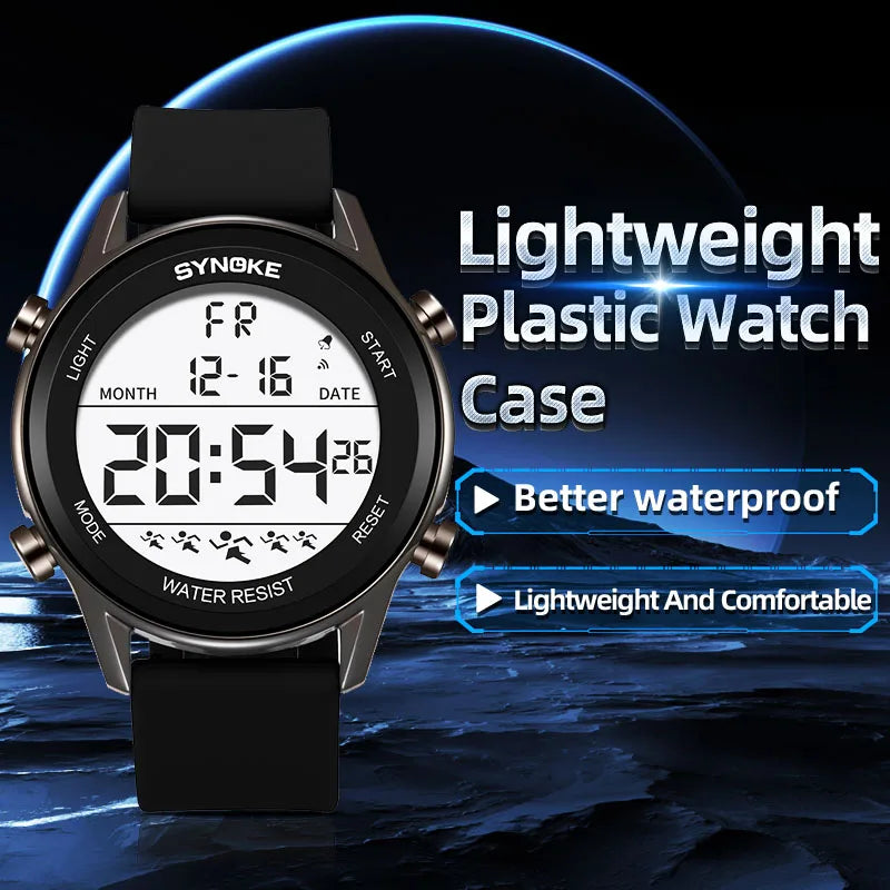 SYNOKE Men's Waterproof LED Digital Sports Watch - Smarsty