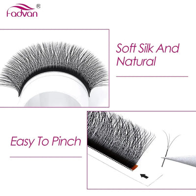 FADVAN 4D W Shape Eyelash Extensions Natural Volume Fans - Smarsty
