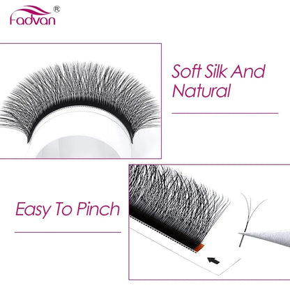 FADVAN 4D W Shape Eyelash Extensions Natural Volume Fans - Smarsty
