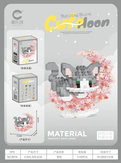 Mini Dog Cat panda raccoon Cute Pet Small Building Block Model Series Ornaments Children's Toy Christmas Birthday Gifts for Kids by Smarsty