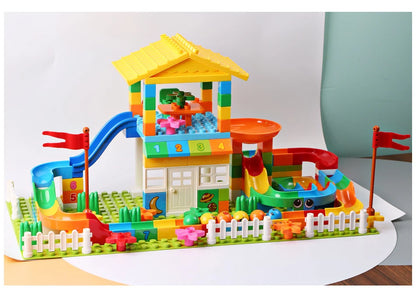 153PCS Big Particle Roof Blocks Compatible City House Big Size Slide Building Blocks Castle Brick Toys For Children - Smarsty