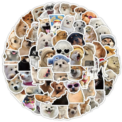 10/50/100pcs Funny Dog Stickers Cartoon Cute Decals Toy Stationery Guitar Phone Bicycle Laptop Luggage Car Graffiti Kids Sticker - Smarsty