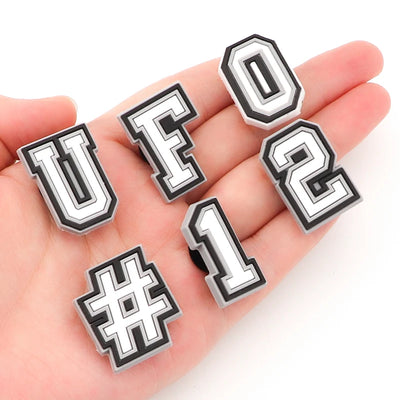 1 Pcs Letter Shoe Charms for Clog Sandals Shoe Decoration Number Alphabet Characters DIY Shoes Pins for Boy Girl Men Women - Smarsty